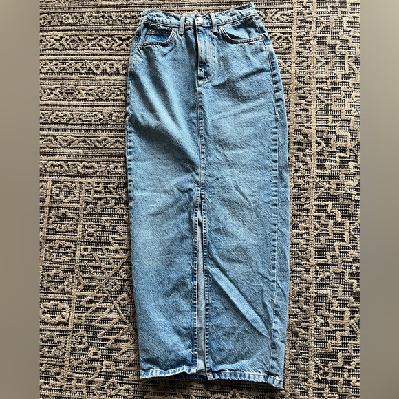 ASOS long denim skirt with slit - Picture 1 of 8